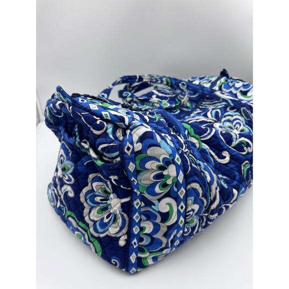 Vera Bradley Mediterranean Blue Retired 2008 Y2K Large Floral Quilted Duffle Bag - Picture 5 of 6